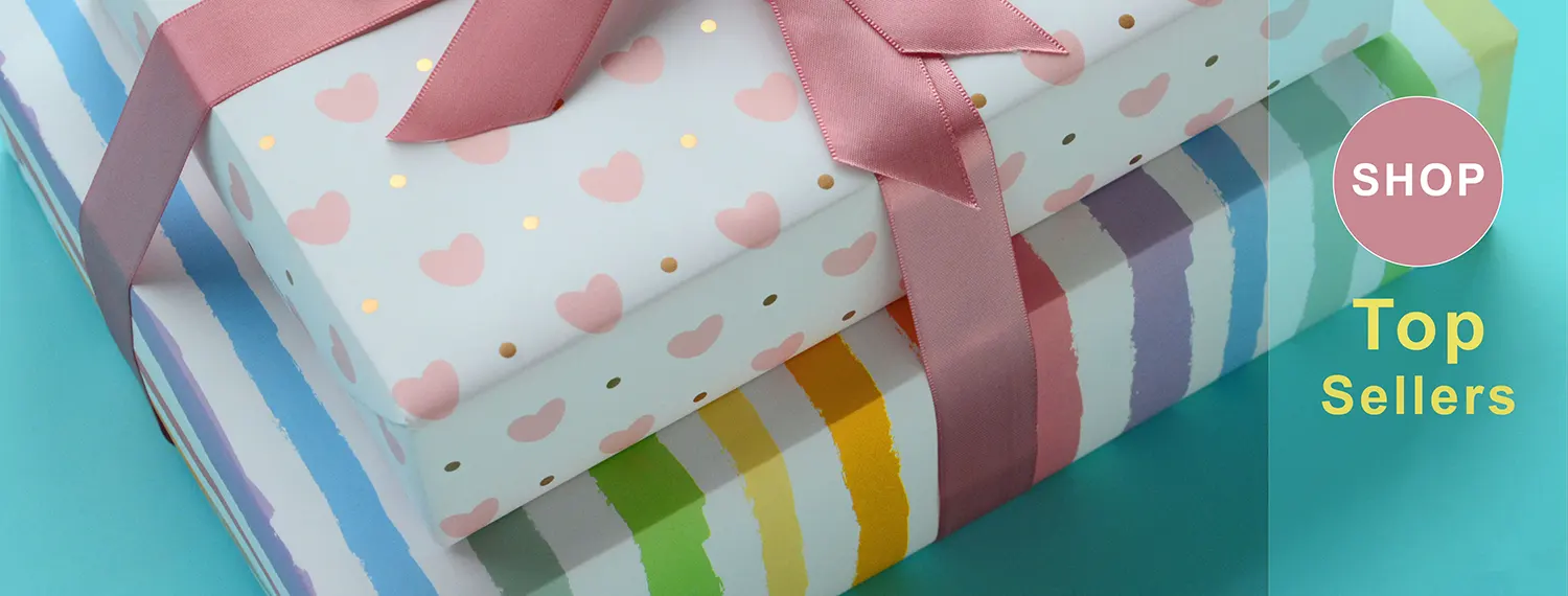 a stack of boxes wrapped in hiPP popular prints